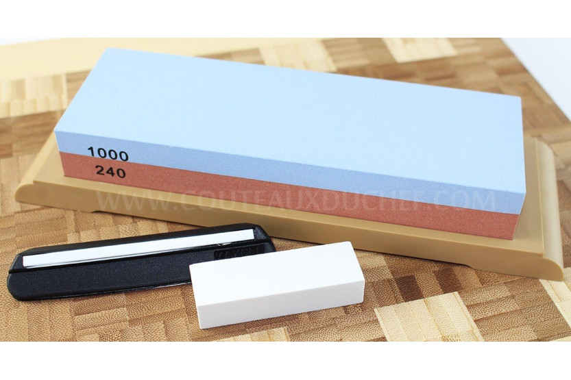 Yaxell Japanese whetstone 240/1000 grit + 3 accessories