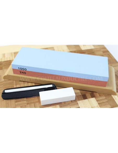 Yaxell Japanese whetstone 240/1000 grit + 3 accessories
