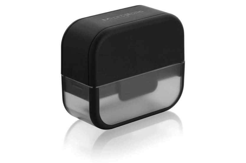 Microplane Knoblauchschneider schwarz mit Schaber