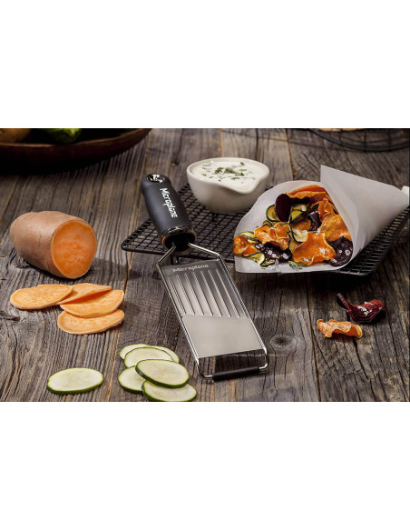 Køkkenmandolin Microplane Gourmet sort håndtag