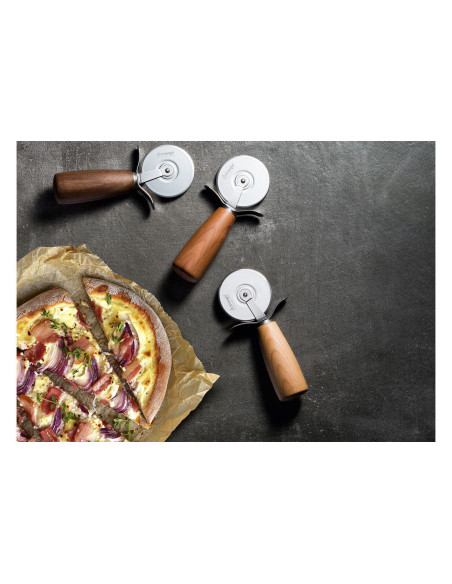 Roda para pizza triangular com cabo de madeira + estojo