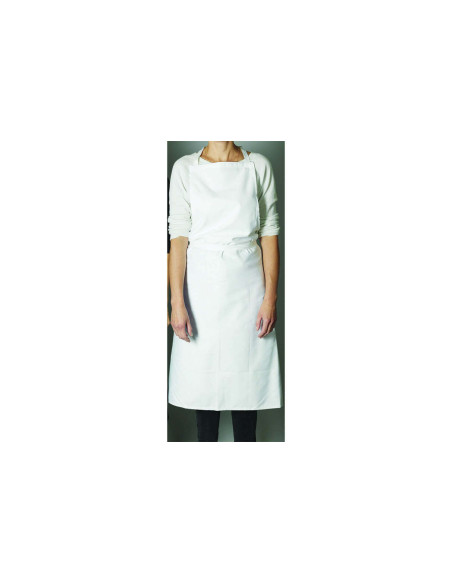 Weiße Bubenschürze aus Matfer Canvas mit Latz und Tasche