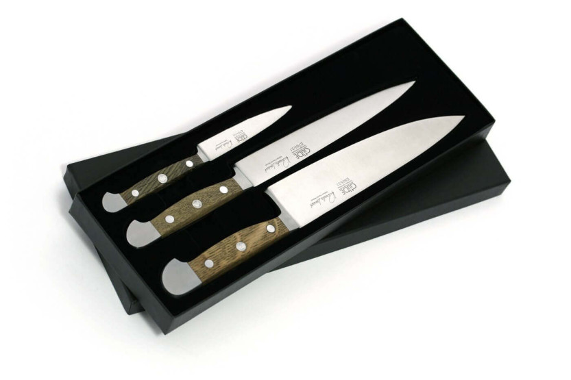 Güde Alpha Eiche Messerset 3 geschmiedete Messer
