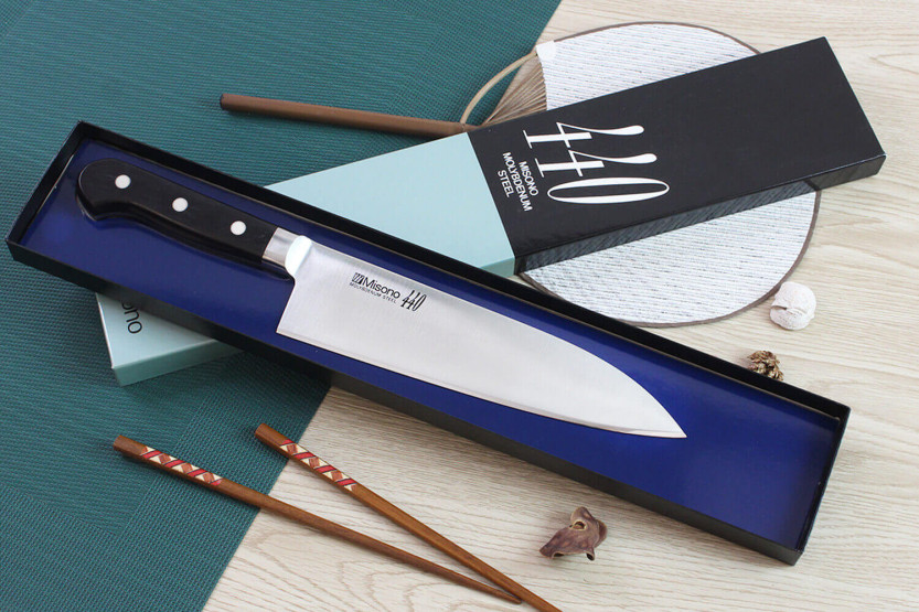 Japanisches Deba-Messer Misono 440 22cm für den westlichen Gebrauch