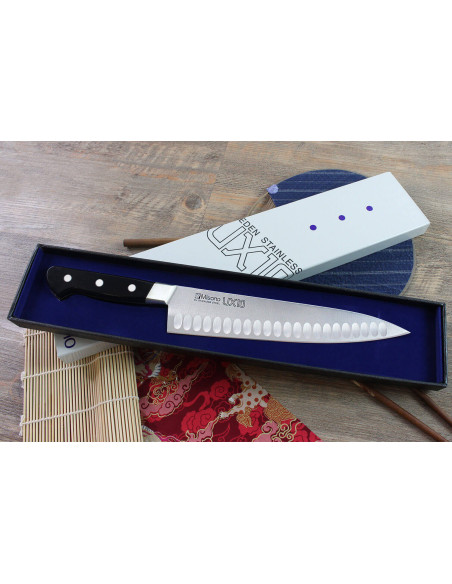 Misono UX10 24cm japansk kockkniv med granton-egg