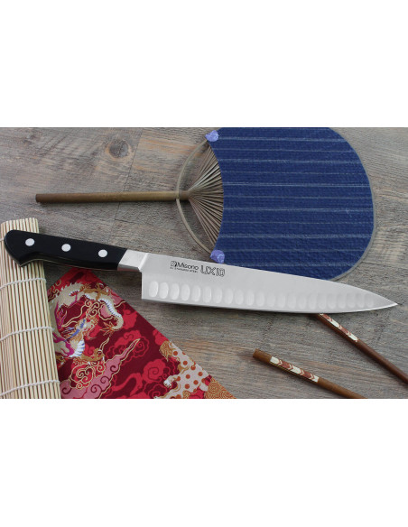 Misono UX10 24cm Japans koksmes met granton lemmet