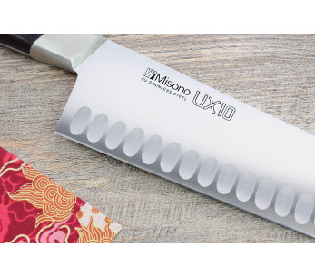 Cuchillo japonés de chef Misono UX10, con borde granton, 30cm 2