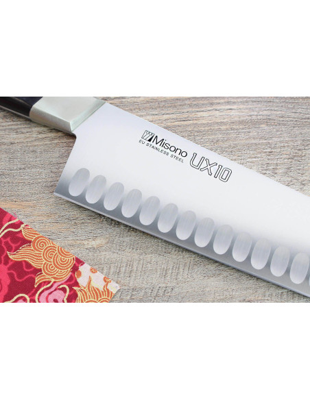 Misono UX10 japansk kockkniv, med granton-egg 30cm