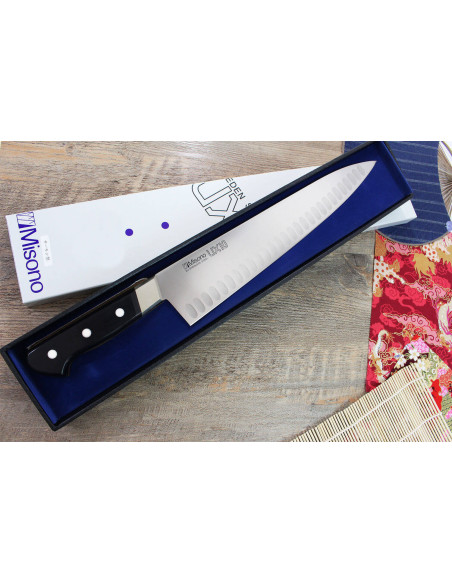 Misono UX10 japansk kockkniv, med granton-egg 30cm