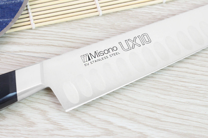 Misono UX10 japanilainen leikkuuveitsi 24cm Granton terällä varustettuna