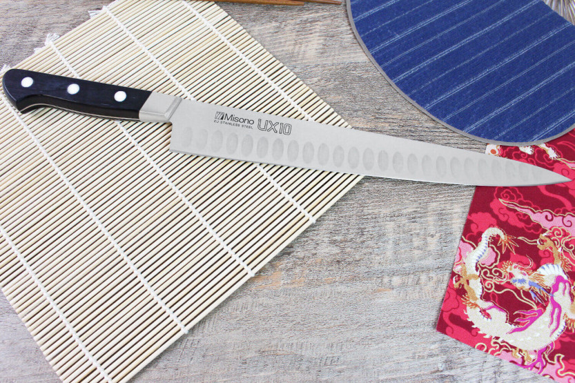 com convinhas japonês sujihiki Misono UX10 27cm