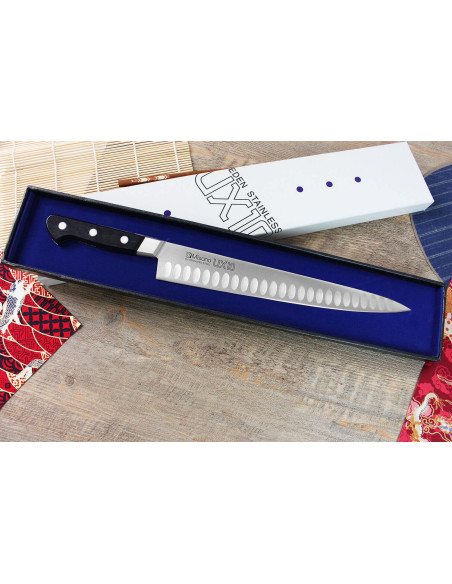 com convinhas japonês sujihiki Misono UX10 27cm