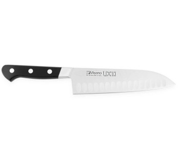 Misono UX10 18cm Cuchillo santoku japonés con borde granton