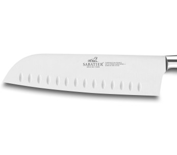 faca santoku Ideal SABATIER 100% aço inoxidável forjado 17,5 cm rebites de latão com convinhas 2