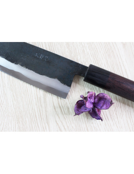 Faca de chef japonesa Nishida Shirogami de 24 cm feita à mão