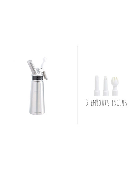 Sifón para nata montada Mastrad PRO de acero inoxidable