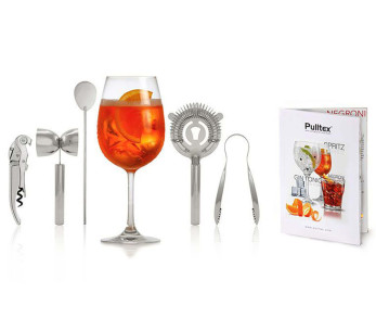 Kit da cocktail Pulltex in acciaio inox da 5 pezzi + ricette