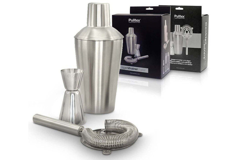 Kit básico de coctelería de 3 piezas de acero inoxidable Pulltex