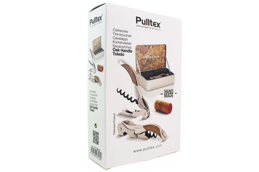 Conjunto de saca-rolhas Pulltex + estojo + caixa de arrumação em madeira de carvalho de Toledo