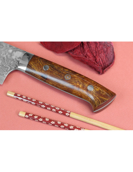 Faca bunka japonesa de 18 cm Takeshi Saji R2 Damascus Mosaic