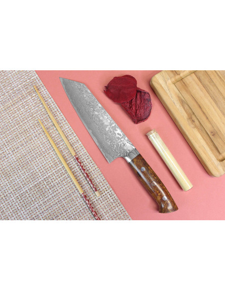 Takeshi Saji R2 Mosaic Damascus 18cm japanilainen bunka veitsi