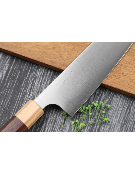 Handwerkliches japanisches santokumesser Kei Kobayashi SG2 Octogone 17cm