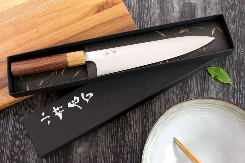 Handwerkliches japanisches Kochmesser Kei Kobayashi SG2 Octogone 21cm