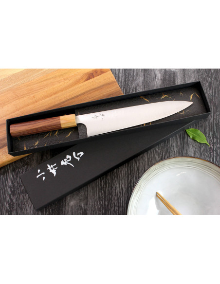 Coltello da cuoco giapponese fatto a mano Kei Kobayashi SG2 Octagon 21cm