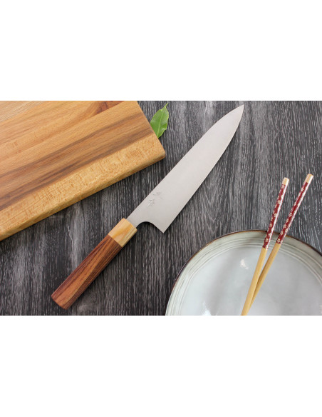 Handwerkliches japanisches Kochmesser Kei Kobayashi SG2 Octogone 21cm