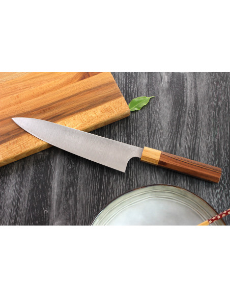 Handwerkliches japanisches Kochmesser Kei Kobayashi SG2 Octogone 21cm