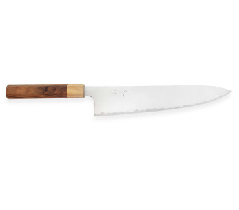 Faca de cozinha japonesa artesanal Kei Kobayashi SG2 Octagon 24cm