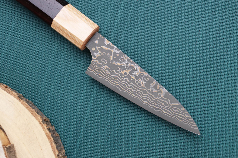 Faca de aparar tradicional japonesa Takeshi Saji VG10 Gold 9cm