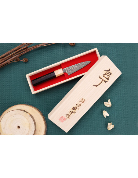 Takeshi Saji VG10 Gold 9cm Japans handgemaakt schilmesje
