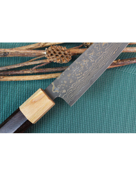 Takeshi Saji VG10 Gold 13,5 cm handgjord japansk universalkniv