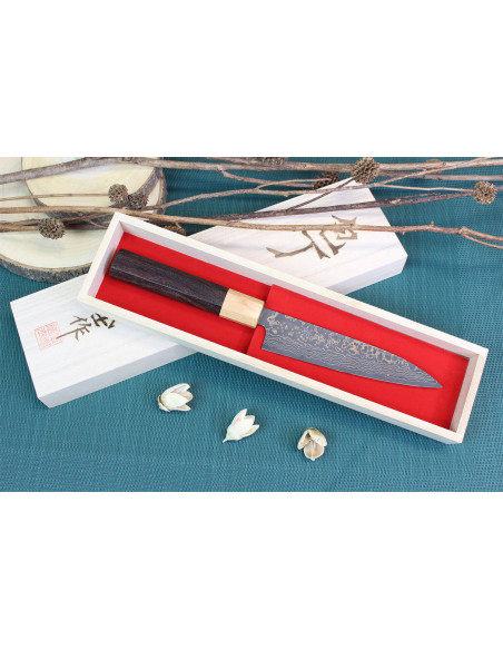 Faca universal japonesa artesanal Takeshi Saji VG10 Gold 13,5 cm