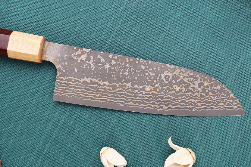 VG10 Gold Takeshi Saji 16,5 cm coltello santoku giapponese fatto a mano