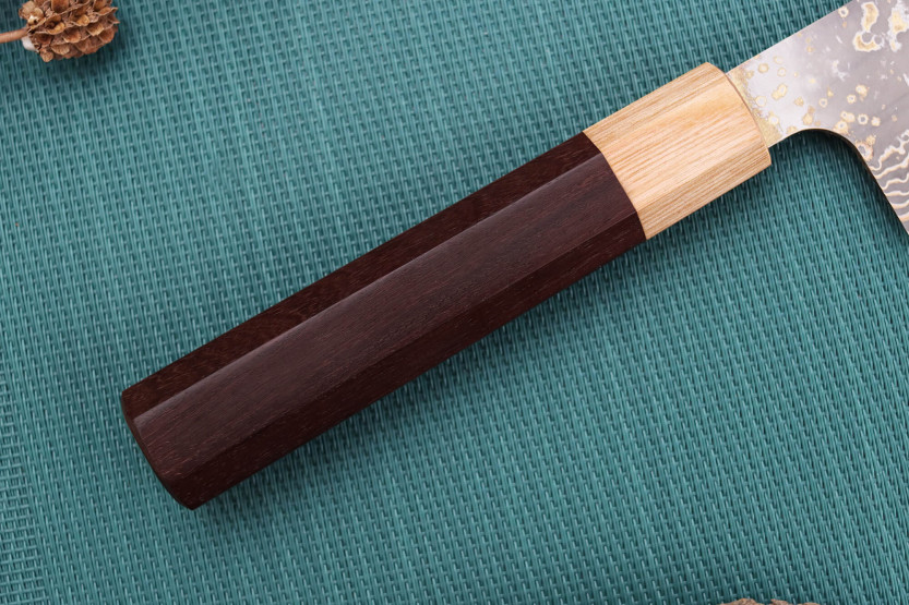 VG10 Gold Takeshi Saji 16.5cm Cuchillo santoku japonés hecho a mano