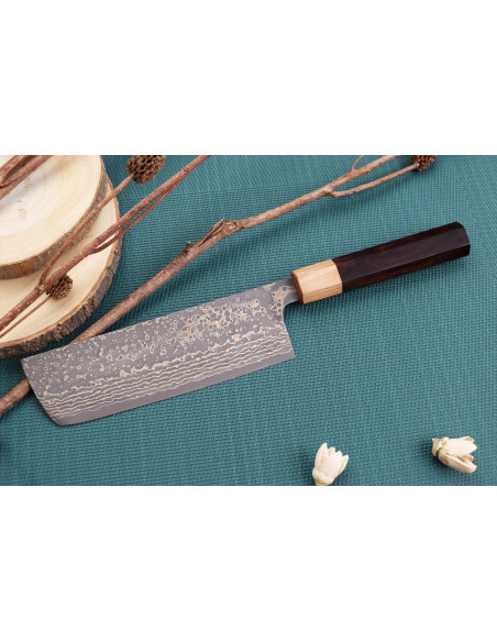 coltello nakiri japonais artisanal Takeshi Saji VG10 Gold 16,5cm