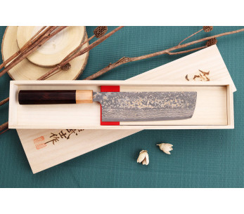nakiri kniv japonais artisanal Takeshi Saji VG10 Guld 16,5cm 2
