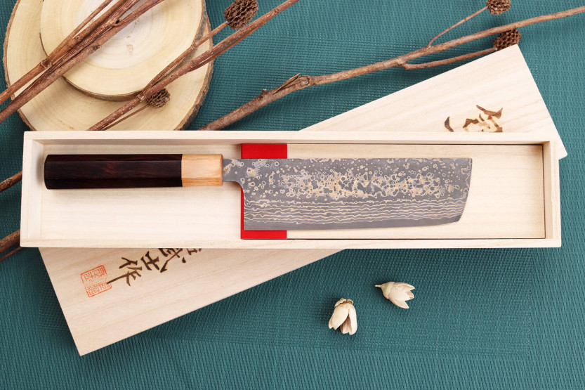 nakiri kniv japonais artisanal Takeshi Saji VG10 Gold 16,5cm
