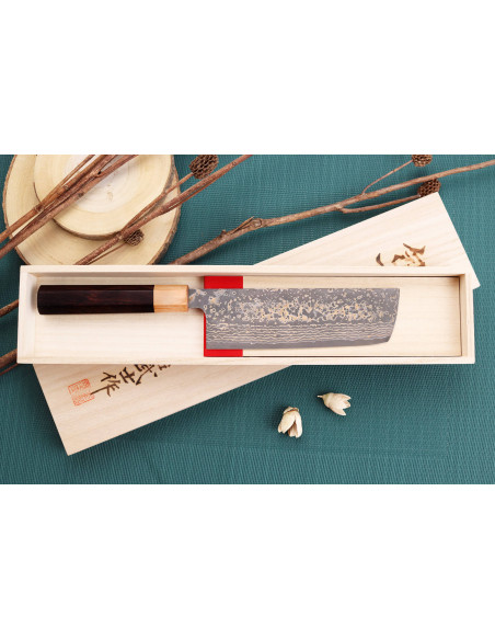 nakiri-kniv japonais artisanal Takeshi Saji VG10 Gold 16,5cm