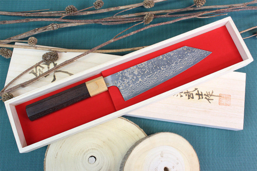 Japanisches handgefertigtes Bunka-Messer Takeshi Saji VG10 Gold 16,5cm