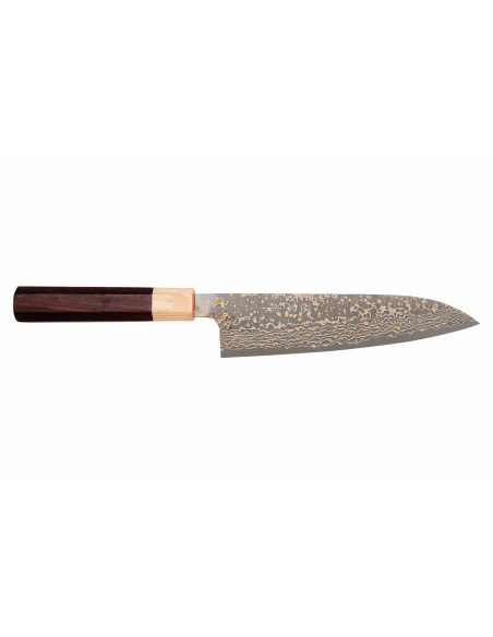 Takeshi Saji VG10 Gold 18cm handgemaakt Japans koksmes