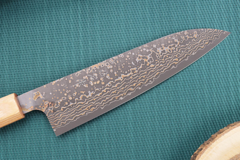 Takeshi Saji VG10 Gold 18cm handgjord japansk kockkniv