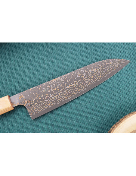 Faca de chef japonesa tradicional de 18 cm Takeshi Saji VG10 Gold