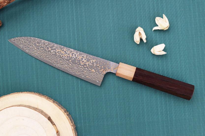 Takeshi Saji VG10 Gold 18 cm håndlavet japansk kokkekniv