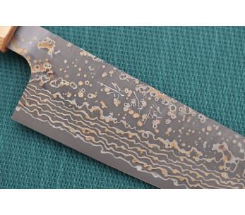 Takeshi Saji VG10 Gold 18cm handgjord japansk kockkniv 2