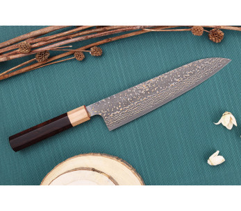 Cuchillo de cocinero tradicional japonés Takeshi Saji VG10 Gold 21cm 2