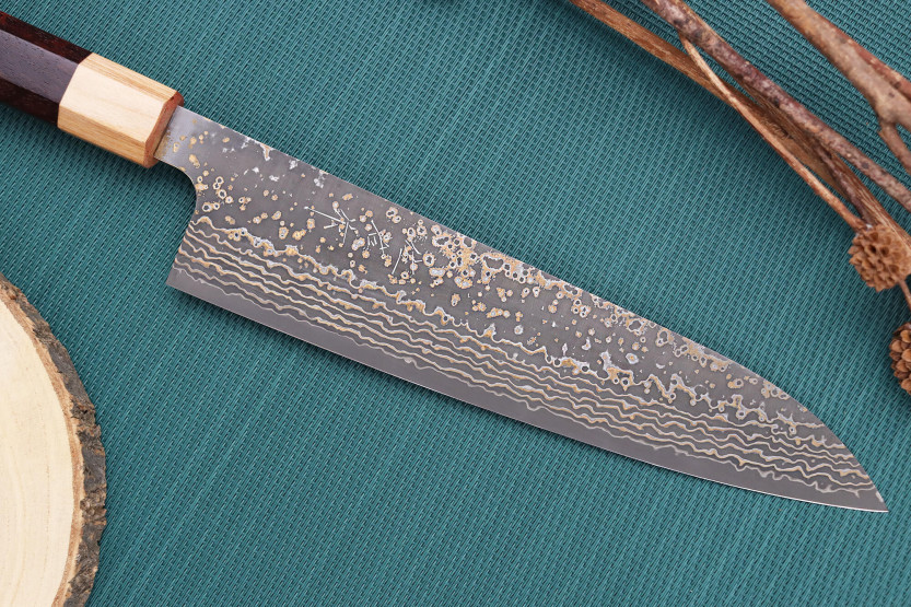 Coltello da cuoco tradizionale giapponese Takeshi Saji VG10 Gold 21cm