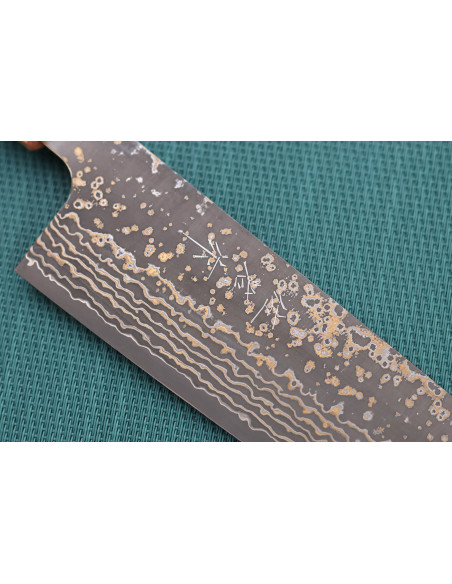Cuchillo de cocinero tradicional japonés Takeshi Saji VG10 Gold 21cm